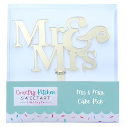 Gold Mr and Mrs Cake Topper