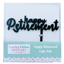 Black Happy Retirement Cake Topper