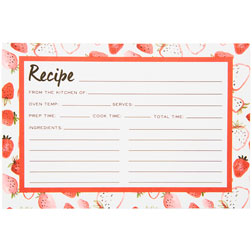 Strawberry Fields Recipe Cards