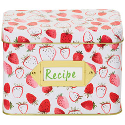 Strawberry Fields Tin Recipe Box