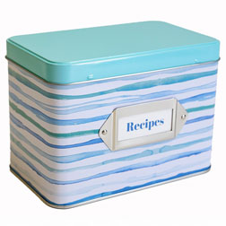 Coastal Kitchen Tin Recipe Box