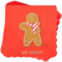 Gingerbread Man Scalloped Beverage Napkins