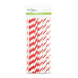 Red Dots & Stripes Paper Straws