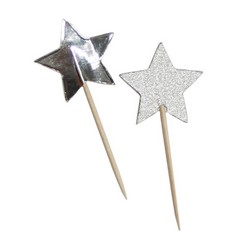 Silver Star Cake Picks