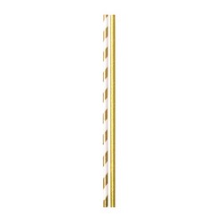 Gold Solid & Stripes Paper Straws