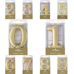 Gold Number Birthday Candles