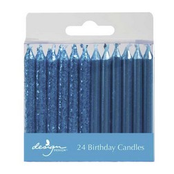 Metallic Blue Shimmer Candles