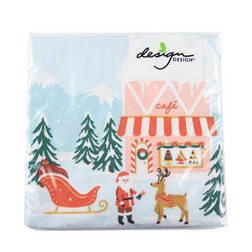 Santa Village Beverage Napkins