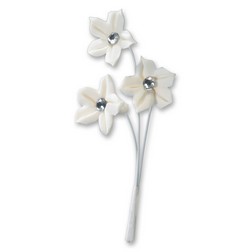 Gum Paste White Diamante Flower