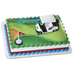 Golf Cart and Flag Cake Set