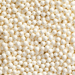 Chocolate Candy Pearls 20mm White  Iridescent Edible Pearl Decoration