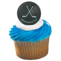 Hockey Puck Cupcake Toppers