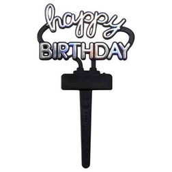 Neon Sign Happy Birthday Cake Picks