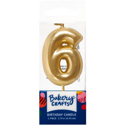 Gold Number 6 Mini Candle