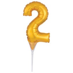 Number 2 Gold Balloon Pick