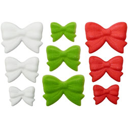 Holiday Bows Edible Cupcake Toppers