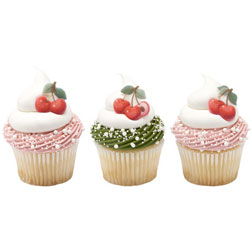 Cherry Shaped Edible Cupcake Toppers