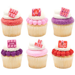 Sweet Valentine Edible Cupcake Toppers