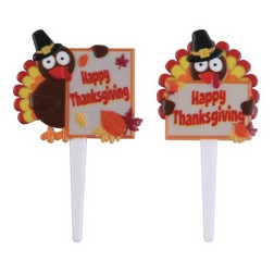 Happy Thanksgiving Turkey Cake Picks