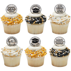 Confetti Grad Cupcake Toppers