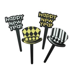 Glitzy New Years Cake Picks