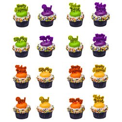 Halloween Greetings Cupcake Picks