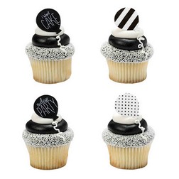 Black & White Birthday Balloon Rings
