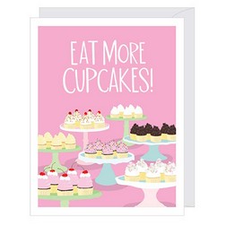 Eat More Cupcakes Birthday Card - Notecard