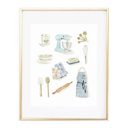 Baking Watercolor Art Print