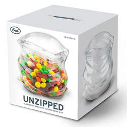 Unzipped Glass Bag Candy Dish