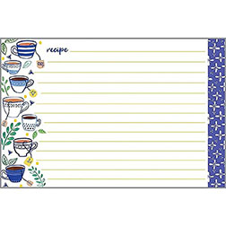 Blue Cups Recipe Cards