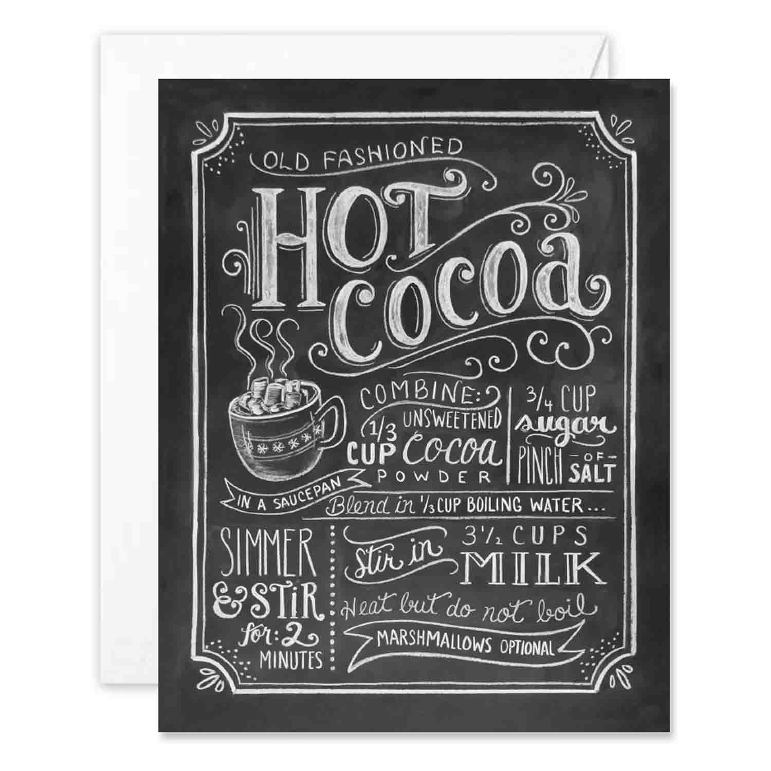 Hot Cocoa Recipe Note Cards With Envelopes