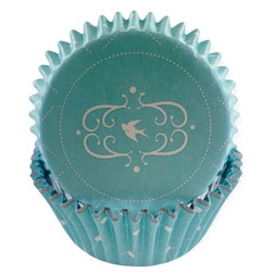 Elegant Blue Foil-Lined Standard Cupcake Liners