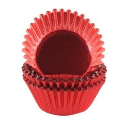 Red Foil Mini Baking Cups