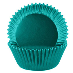 Aqua Foil Cupcake Liners