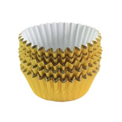 Gold-Striped Exterior Novacart Rectangle Glassine Paper Condiment Candy Party Cup 3.38 x 1.19 Bottom 0.88 High Pack of 200 