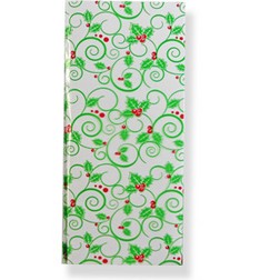 4" x 2 3/4" x 9" Holly Cellophane Bag