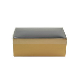 1 lb Gold Candy Box with Clear Lid - 2 Layer