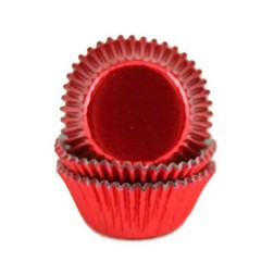 Red Foil Mini Cupcake Liners /# 6 Candy Cup