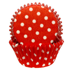 Red w/White Dot Standard Cupcake Liners