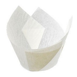 White Medium Tulip Cupcake Liners