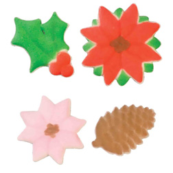 Dec-Ons® Molded Sugar - Poinsettia and Holly