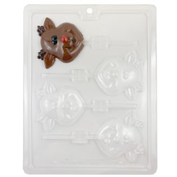 Cute Reindeer Chocolate Lollipop Mold