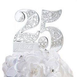 25th Anniversary Cake Topper Pick