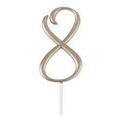 Gold Monogram Number "8" Cake Topper