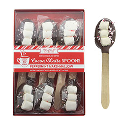 Mini Marshmallow Peppermint Chocolate Dipped Spoons