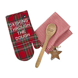 Christmas Plaid Oven Mitt Gift Set