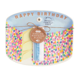 Blue Singing Birthday Cake Plate