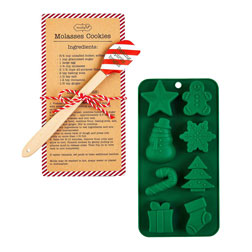Green Christmas Silicone Mold & Spatula Set
