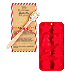 Red Christmas Silicone Mold & Spatula Set